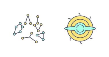 constellation et trou noir icône vecteur