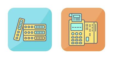 classeurs et pos Terminal icône vecteur