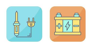 soudure et batterie icône vecteur