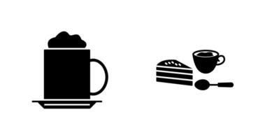 cappuccino et café servi icône vecteur