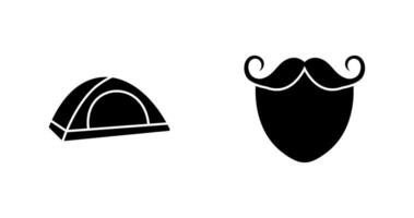 barbe et moustache et camp icône vecteur