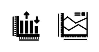 spline graphique et bar graphique icône vecteur