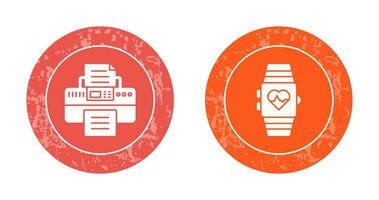 montre intelligente et imprimante icône vecteur