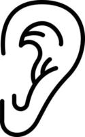 icône de ligne pour l'oreille vecteur