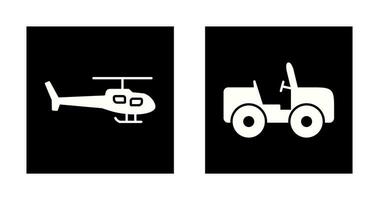 hélicoptère et safari icône vecteur