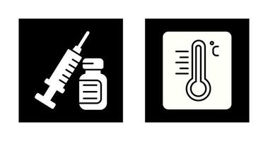 seringue et thermomètre icône vecteur