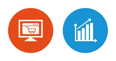 commerce électronique site Internet et en hausse statistiques icône vecteur