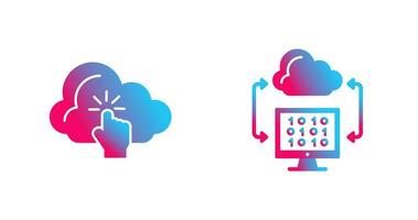 nuage l'informatique et nuage codage icône vecteur