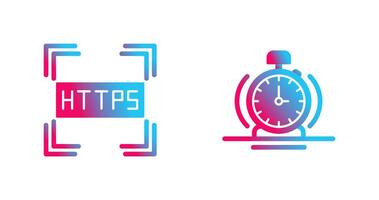 https et alarme icône vecteur