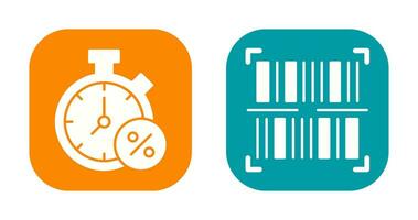 minuteur et code à barre icône vecteur