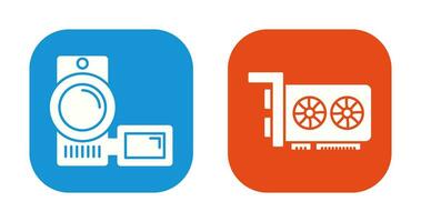 vidéo enregistreur et graphique carte icône vecteur