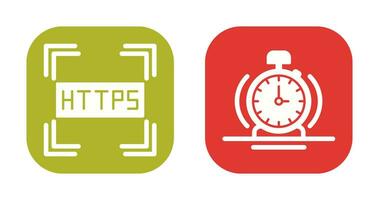 https et alarme icône vecteur