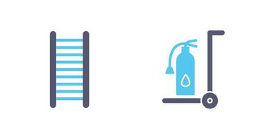 échelles et mobile extincteur icône vecteur