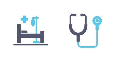 stéthoscope et hôpital icône vecteur