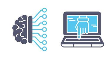 machine apprentissage et le piratage icône vecteur