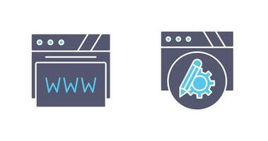 réglage et la toile navigateur icône vecteur