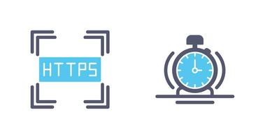 https et alarme icône vecteur