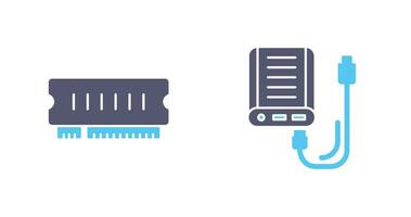 RAM et Puissance banque icône vecteur