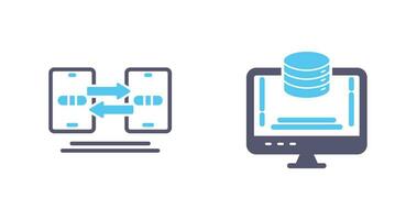 Les données synchronisation et Les données espace de rangement icône vecteur