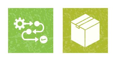 processus et paquet icône vecteur