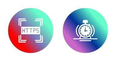 https et alarme icône vecteur