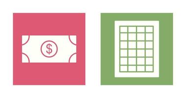 dollar facture et table de les taux icône vecteur