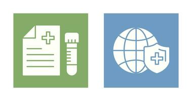 du sang tester et global icône vecteur