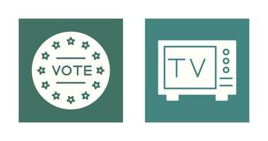 voter et la télé icône vecteur