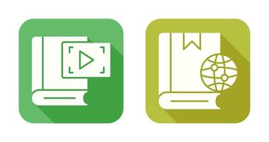 vidéo enregistreur et globe icône vecteur