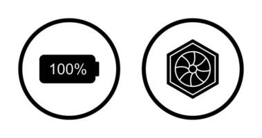 plein batterie et hexagonal diaphragme icône vecteur