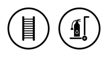 échelles et mobile extincteur icône vecteur