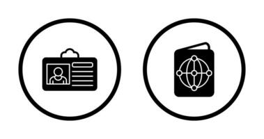 criminel carte et passeport icône vecteur