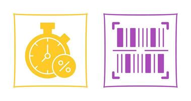 minuteur et code à barre icône vecteur