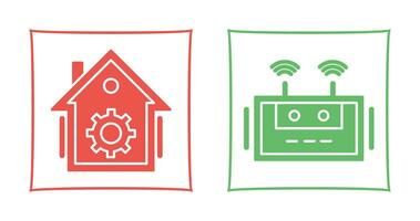 Accueil automatisation et routeur icône vecteur
