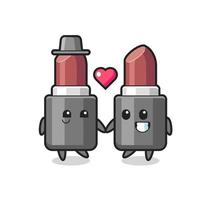 couple de personnage de dessin animé de rouge à lèvres avec un geste amoureux vecteur