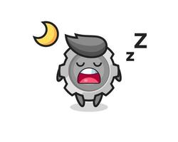 illustration de personnage d'engrenage dormir la nuit vecteur