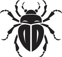 scarabée tête emblème scarabée couronné badge vecteur