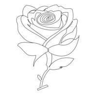 continu un ligne Rose fleur contour vecteur art dessin