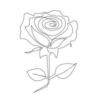 continu un ligne Rose fleur contour vecteur art dessin