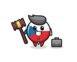 illustration de la mascotte de l'insigne du drapeau tchèque en tant qu'avocat vecteur