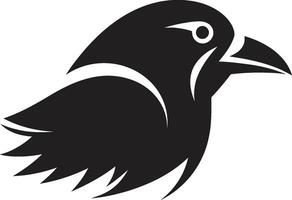 élégant corbeau silhouette marque gracieux corbeau monogramme vecteur