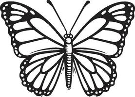 noir papillon icône une intemporel symbole complexe ailes noir papillon logo vecteur