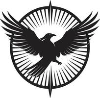 lisse corbeau iconique emblème abstrait noir oiseau joint vecteur