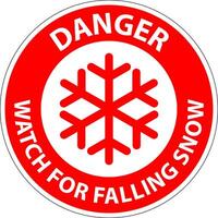 danger signe regarder pour chute neige vecteur