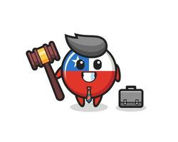 illustration de la mascotte de l'insigne du drapeau chilien en tant qu'avocat vecteur