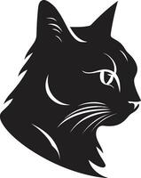 minimaliste monochrome chat icône ombragé emblème de le chat vecteur