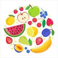 gros ensemble de fruit et des légumes dans dessin animé style. vecteur illustration