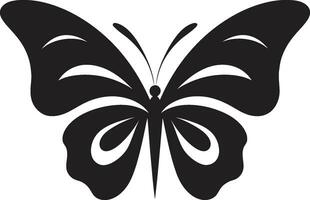 noir beauté dans vol papillon icône artistique élégance noir papillon emblème vecteur