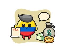caricature de personnage de l'insigne du drapeau de la colombie en tant que comptable vecteur