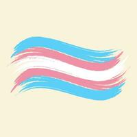 transgenres arc en ciel drapeau. bleu, rose et blanc brosse coups vagues. le sexe identité, le sexe choix, le sexe transition, le sexe autodétermination concept. vecteur